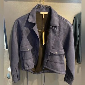 BCBG generation faux suede jacket